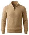 Men's Merino Wool Quarter-Zip Sweater - Horace - Beige
