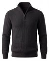 Men's Merino Wool Quarter-Zip Sweater - Horace - Black