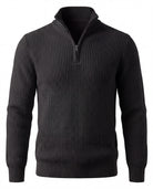 Men's Merino Wool Quarter-Zip Sweater - Horace - Black