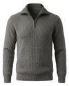 Men's Merino Wool Quarter-Zip Sweater - Horace - Dark Gray