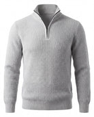 Men's Merino Wool Quarter-Zip Sweater - Horace - Gray