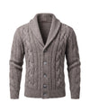 Men's Merino Wool Shawl Collar Cardigan - Jamal - Gray