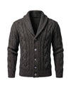 Men's Merino Wool Shawl Collar Cardigan - Jamal - Black