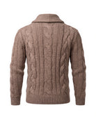 Men's Merino Wool Shawl Collar Cardigan - Jamal - Back View