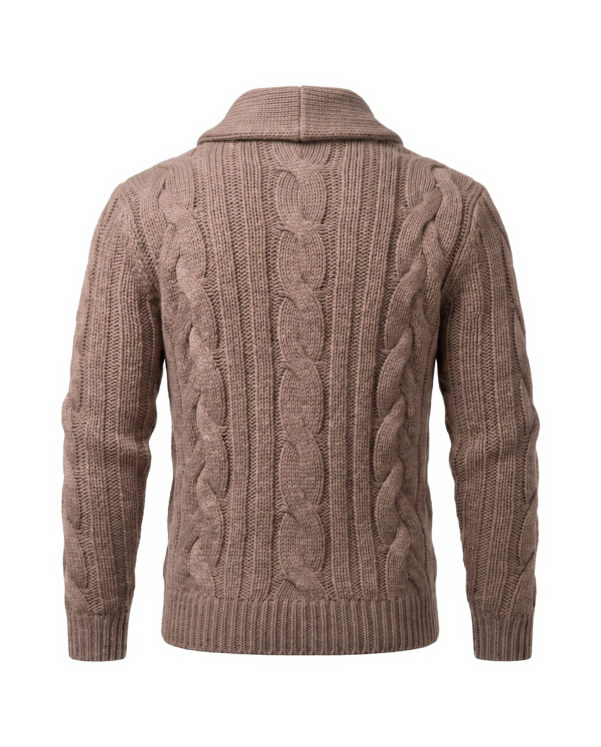 Men's Merino Wool Shawl Collar Cardigan - Jamal - Back View