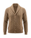 Men's Merino Wool Shawl Collar Cardigan - Jamal - Beige