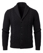 Men's Merino Wool Shawl Collar Cardigan - Jamal - Black