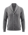 Men's Merino Wool Shawl Collar Cardigan - Jamal - Gray