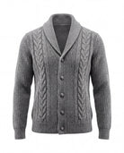Men's Merino Wool Shawl Collar Cardigan - Jamal - Gray