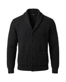 Men's Cashmere Shawl Collar Cardigan - Jermaine - Black