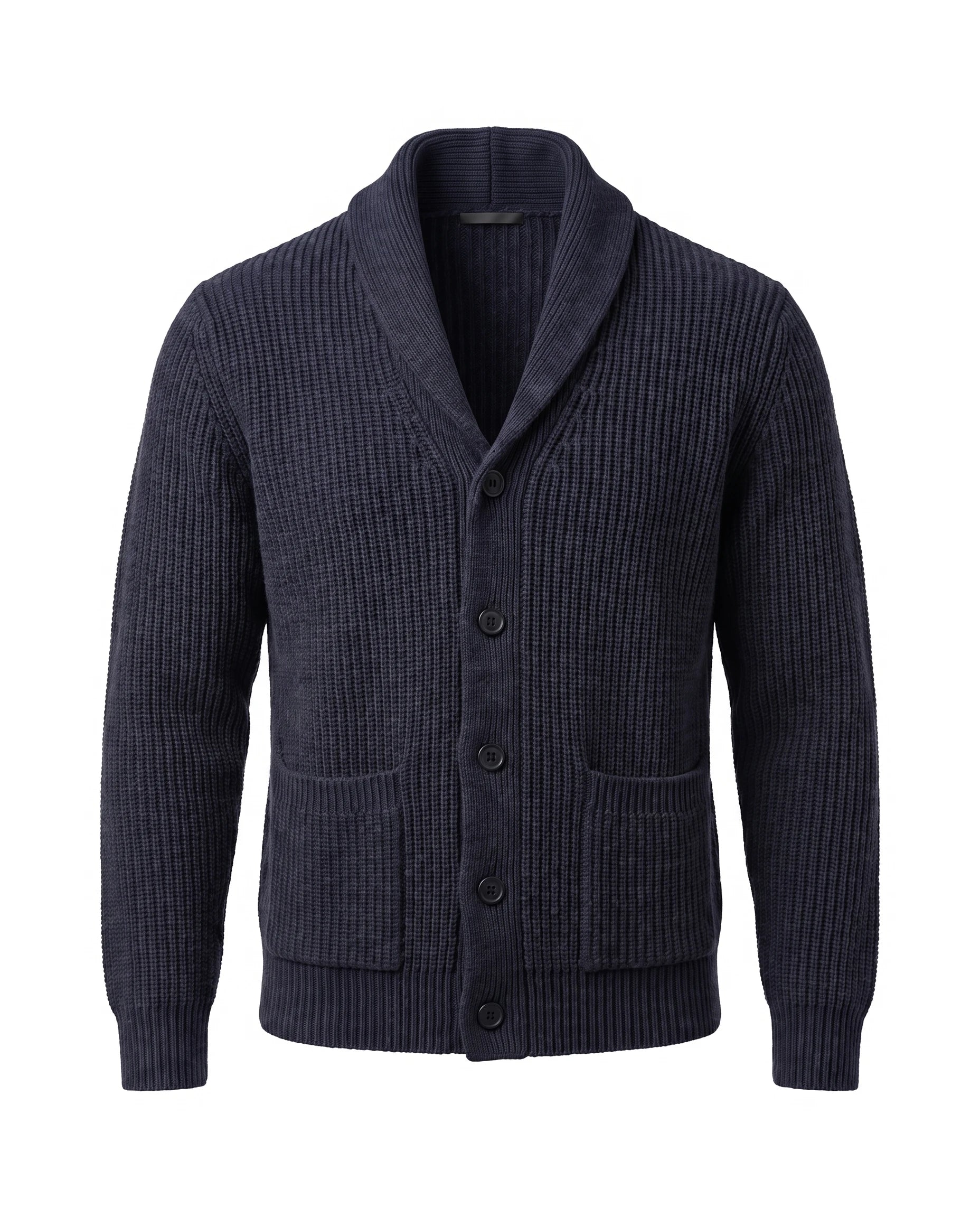 Men's Cashmere Shawl Collar Cardigan - Jermaine - Navy