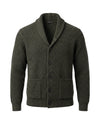 Men's Cashmere Shawl Collar Cardigan - Jermaine - Olive Green