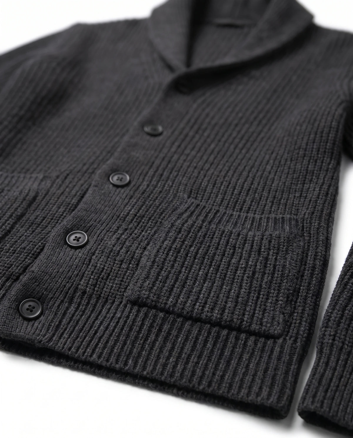 Men's Cashmere Shawl Collar Cardigan - Jermaine - Detail Pocket and Buttons