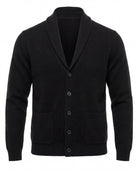 Men's Cashmere Shawl Collar Cardigan - Jermaine - Black