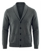 Men's Cashmere Shawl Collar Cardigan - Jermaine - Dark Gray
