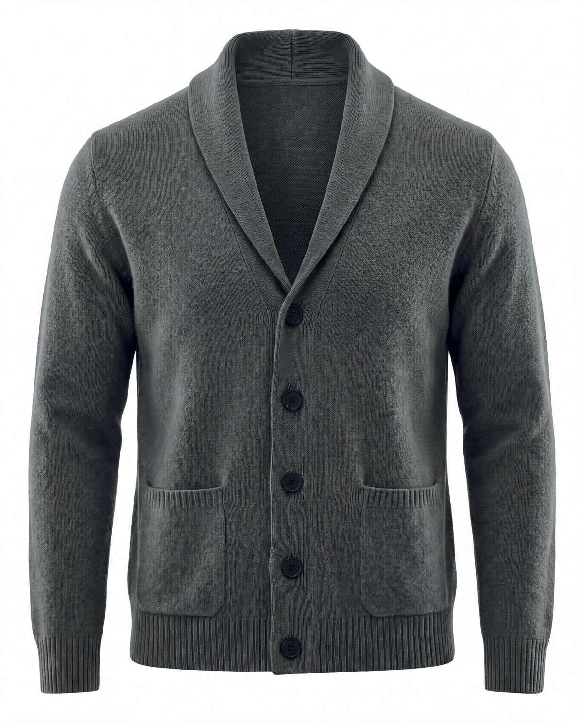Men's Cashmere Shawl Collar Cardigan - Jermaine - Dark Gray