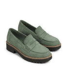 Women's Lug-Sole Penny Loafers - Jutta - Green