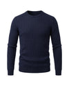 Men's Cable-Knit Crew Neck Sweater - Kade - Navy