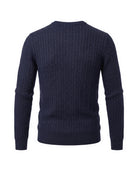 Men's Cable-Knit Crew Neck Sweater - Kade - Back View