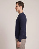 Men's Cable-Knit Crew Neck Sweater - Kade - Model Side View