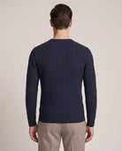 Men's Cable-Knit Crew Neck Sweater - Kade - Model Back View