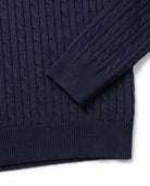 Men's Cable-Knit Crew Neck Sweater - Kade - Detail Cuff and Hem