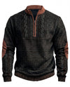 Men's Cable Knit Half-Zip Sweater - Kade - Black