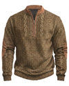 Men's Cable Knit Half-Zip Sweater - Kade - Light Brown