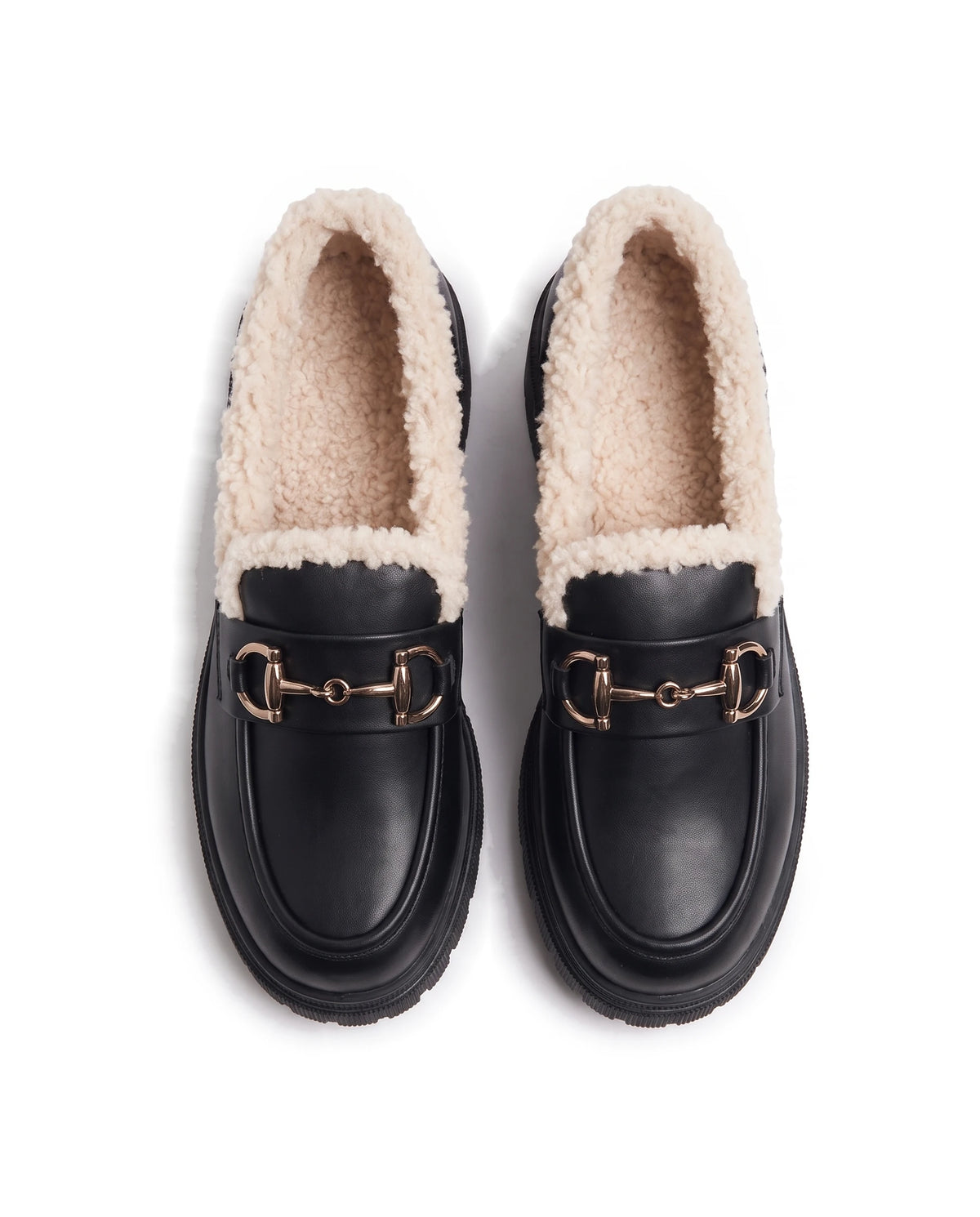 Women's Fleece-Lined Platform Loafers - Marcia - Top View
