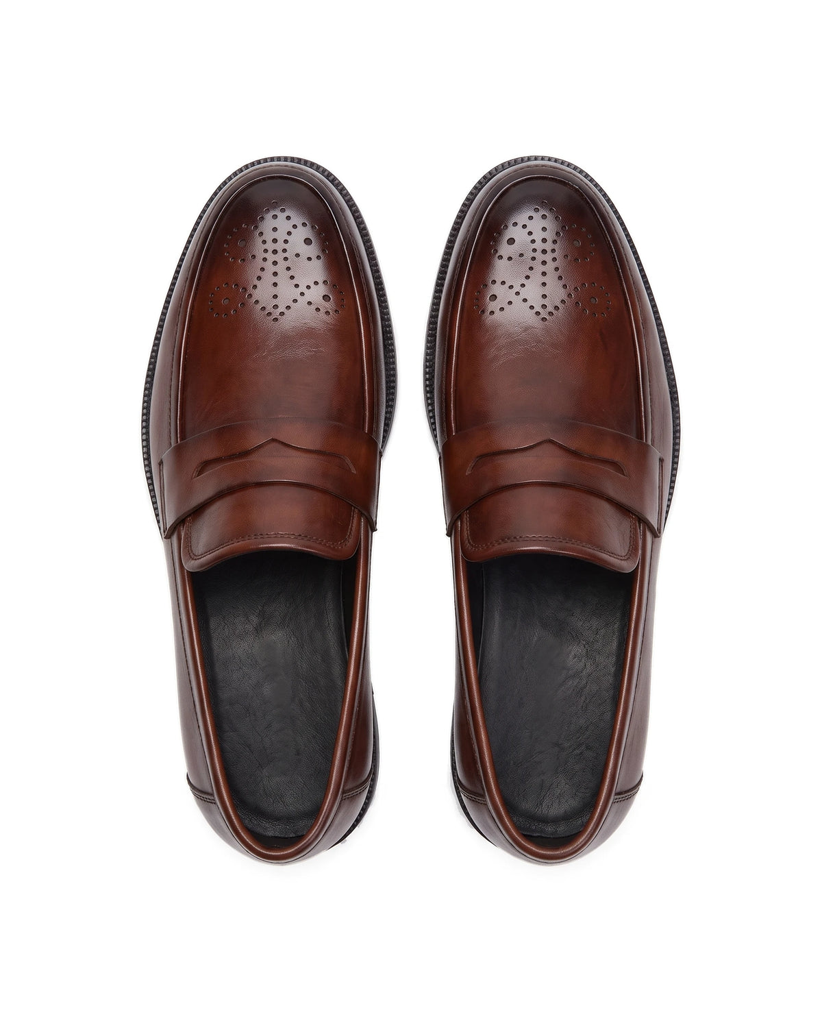Men's Brogue Penny Loafers - Herbert - Top View