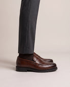 Men's Brogue Penny Loafers - Herbert - Model Side Detail
