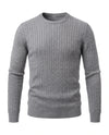 Men's Cable-Knit Crew Neck Sweater - Kade - Gray