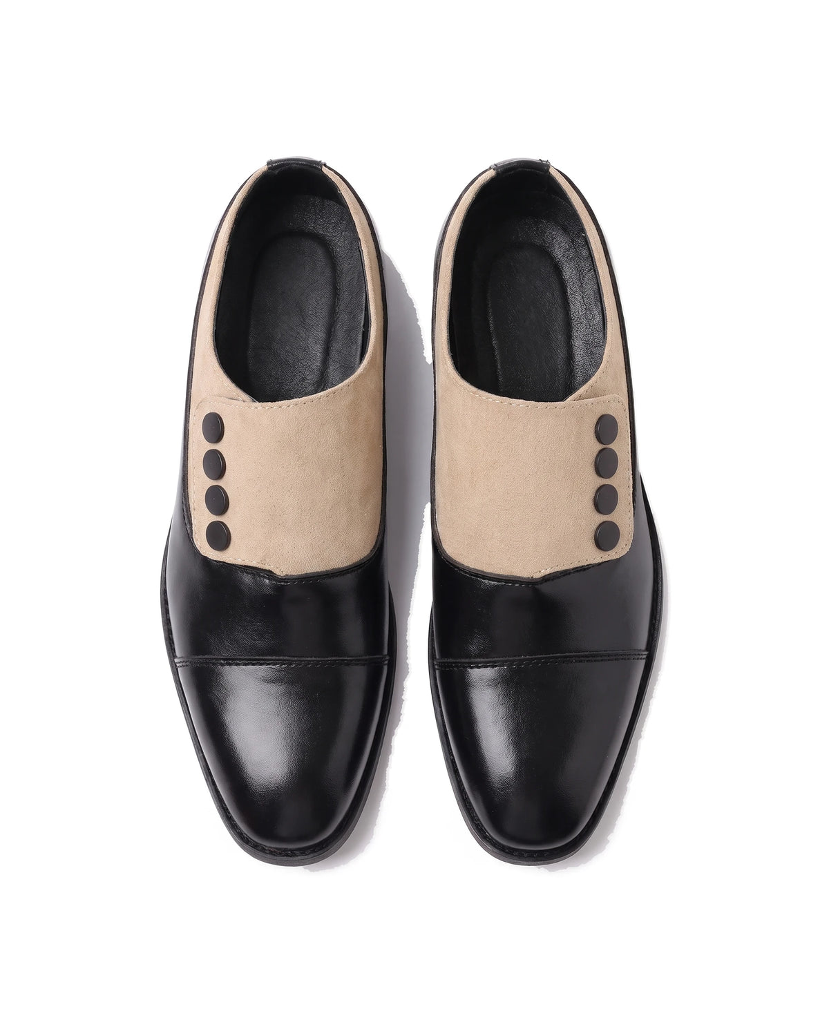 Men's Cap-Toe Button Panel Dress Shoes - Roderick - Top View