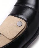 Men's Cap-Toe Button Panel Dress Shoes - Roderick - Detail Material Texture