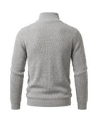 Men's Cotton-Blend Long-Sleeve Zip Polo Shirt - Horace - Product view 5