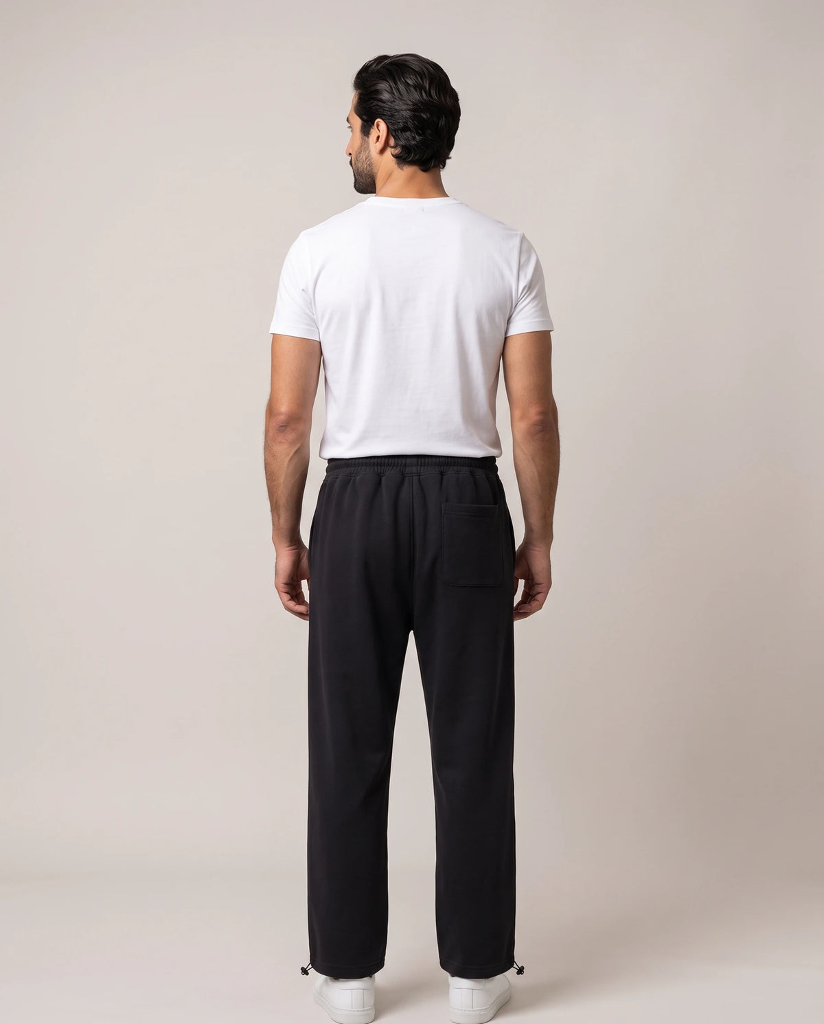 Men's Cotton-Blend Terry Lounge Pants - Resort - Model Back