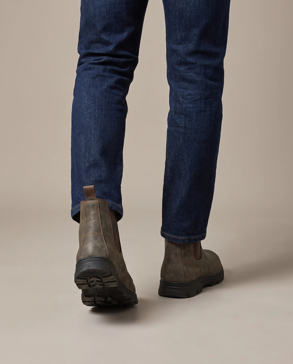 Men's Distressed Chelsea Boots - Jayce - Model Back Detail