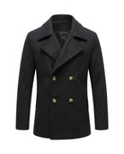 Men's Double-Breasted Peacoat - Jaxson - Black