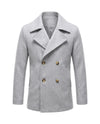 Men's Double-Breasted Peacoat - Jaxson - Light Gray