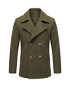 Men's Double-Breasted Peacoat - Jaxson - Olive Green