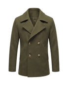 Men's Double-Breasted Peacoat - Jaxson - Olive Green