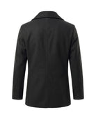 Men's Double-Breasted Peacoat - Jaxson - Black Back View
