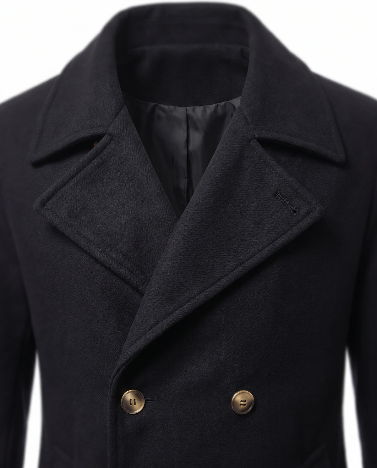 Men's Double-Breasted Peacoat - Jaxson - Double-Breasted Button Detail