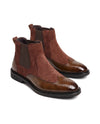 Men's Leather Wingtip Chelsea Boots - Homer - Brown
