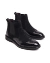 Men's Leather Wingtip Chelsea Boots - Homer - Black