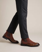 Men's Leather Wingtip Chelsea Boots - Homer - Model Side Detail