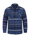 Men's Quilted-Lined Flannel Shirt Jacket - Hollis - Dark Blue