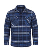 Men's Quilted-Lined Flannel Shirt Jacket - Hollis - Dark Blue
