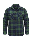 Men's Quilted-Lined Flannel Shirt Jacket - Hollis - Green