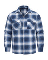 Men's Quilted-Lined Flannel Shirt Jacket - Hollis - Light Blue